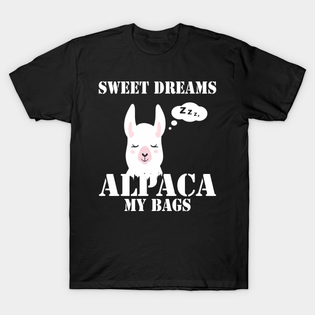 Sweet Dreams Alpaca Llama T-Shirt by Imutobi